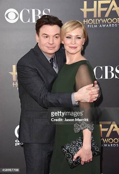 Actor Mike Myers and Kelly Tisdale attend the 18th Annual Hollywood Film Awards at The Palladium on November 14, 2014 in Hollywood, California.