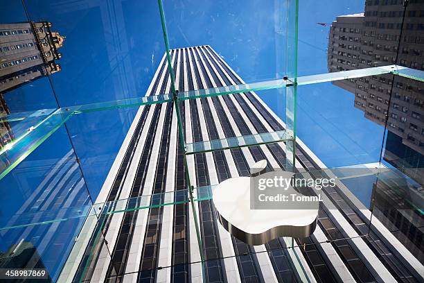 apple logo, new york - apple computers stock pictures, royalty-free photos & images