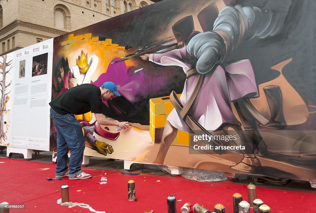 Street artist in Zaragoza