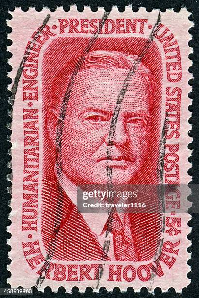 herbert hoover stamp - herbert hoover stock pictures, royalty-free photos & images