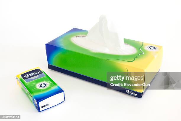 kleenex tissues - tissue box stockfoto's en -beelden