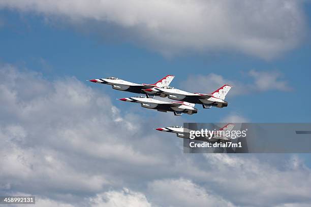 thunderbird foursome - aerobatics stock pictures, royalty-free photos & images