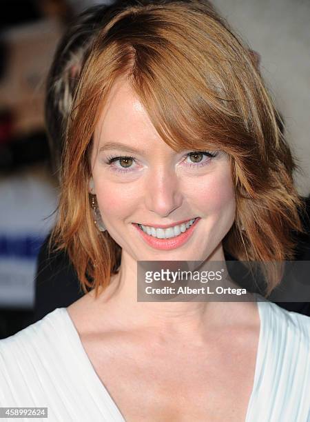 Actress Alicia Witt arrives for the Premiere Of Universal Pictures And Red Granite Pictures' "Dumb And Dumber To" held at the Regency Village Theater...