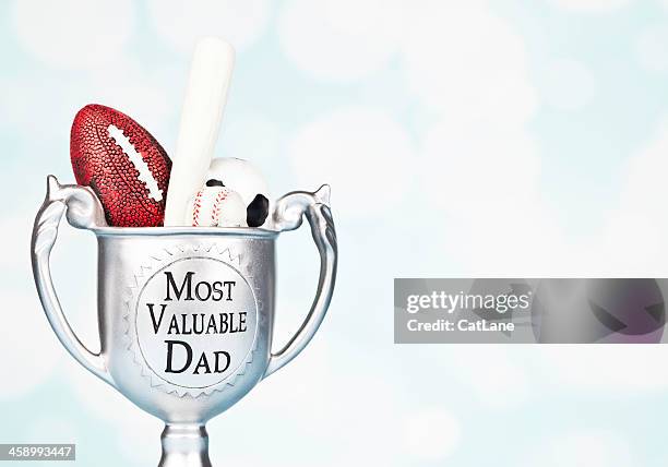 most valuable dad trophy - football ball mockup stock pictures, royalty-free photos & images