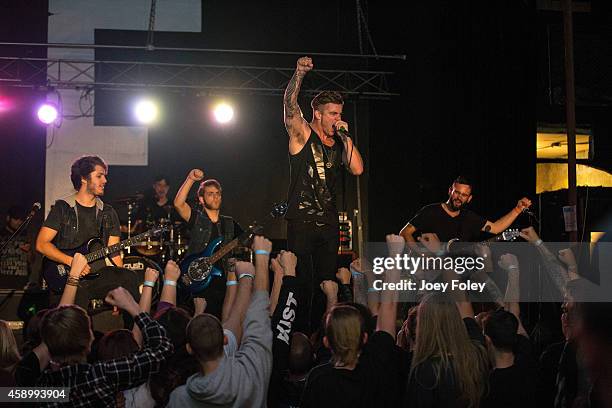 Deathcore band, As Blood Runs Black performs at The Emerson Theater on November 5, 2014 in Indianapolis, Indiana.