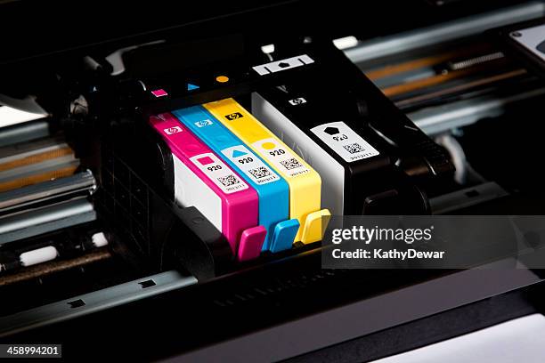 hewlett packard ink cartridges - cartridge stock pictures, royalty-free photos & images