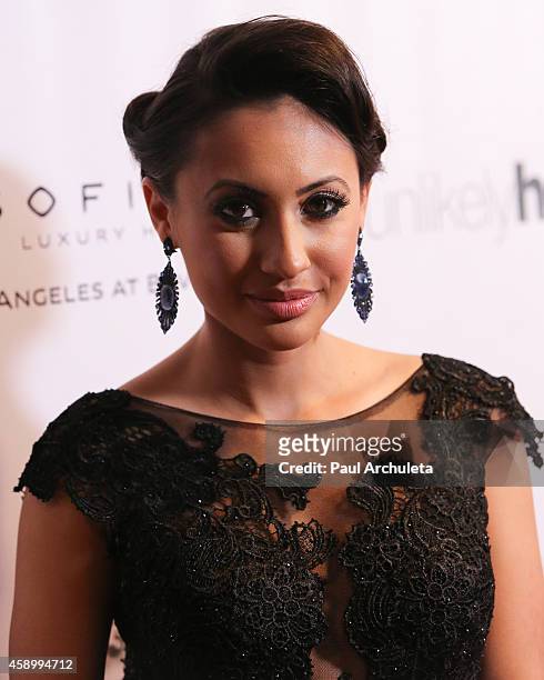 Actress Francia Raisa attends the 3rd annual Unlikely Heroes Awards Dinner and Gala at the Sofitel Hotel on November 8, 2014 in Los Angeles,...