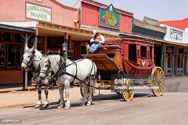 stagecoach in tombstone, arizona - tombstone stock-fotos und bilder