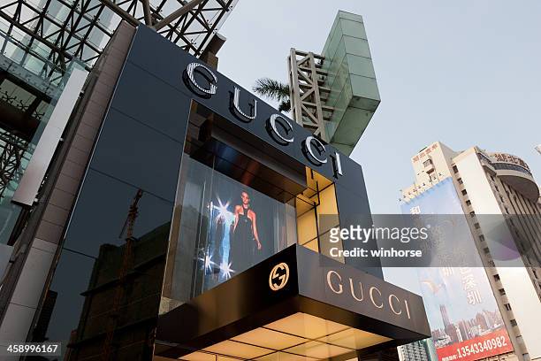 gucci flagship store in china - gucci flagship stock pictures, royalty-free photos & images