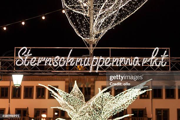 entrance of sternschnuppenmarkt, wiesbaden - wiesbaden stock pictures, royalty-free photos & images