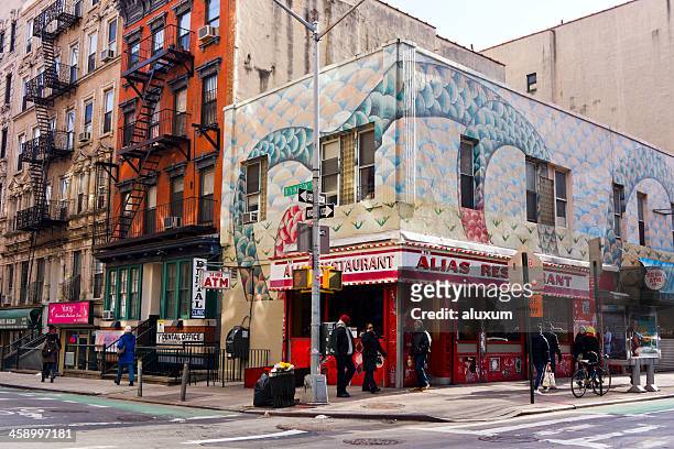 east village new york - east village stock pictures, royalty-free photos & images