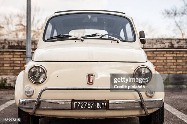 italian vintage classic car - fiat 500 stockfoto's en -beelden