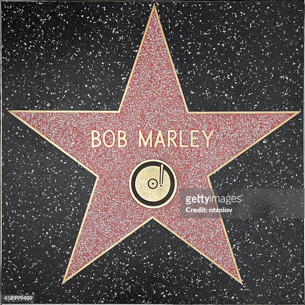 walk of fame hollywood star - bob marley - reggae stockfoto's en -beelden