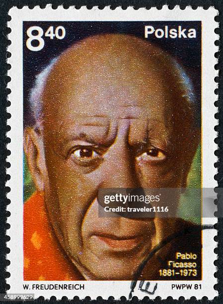 picasso stamp - palbo picasso stock pictures, royalty-free photos & images
