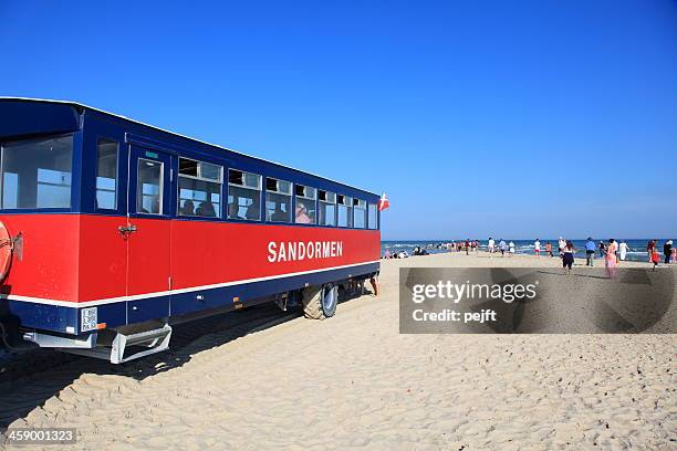 sandormen at grenen, skagen the spits of denmark - jutland stockfoto's en -beelden