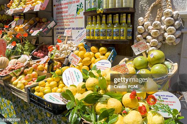 street market - limone sul garda stock pictures, royalty-free photos & images