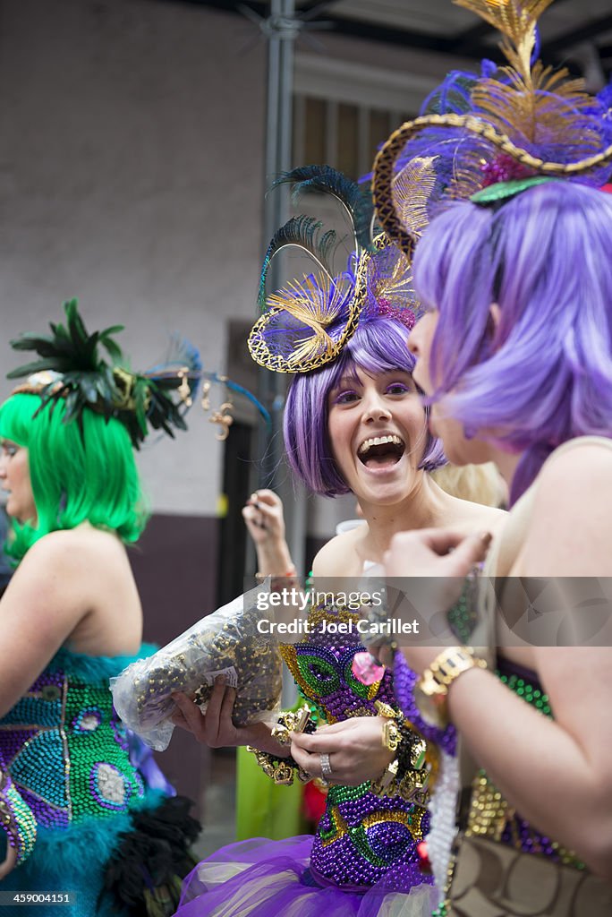 Ladies having fun at Mardi Gras in New Orleans