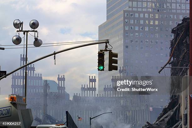 world trade center - 911 - destrucción fotografías e imágenes de stock