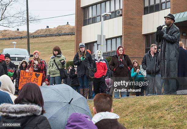 speaking to the crowd - rehtaeh parsons stock pictures, royalty-free photos & images