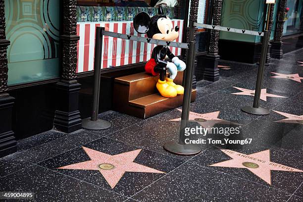 hollywood walk of fame star mickey mouse - walk of fame stock pictures, royalty-free photos & images