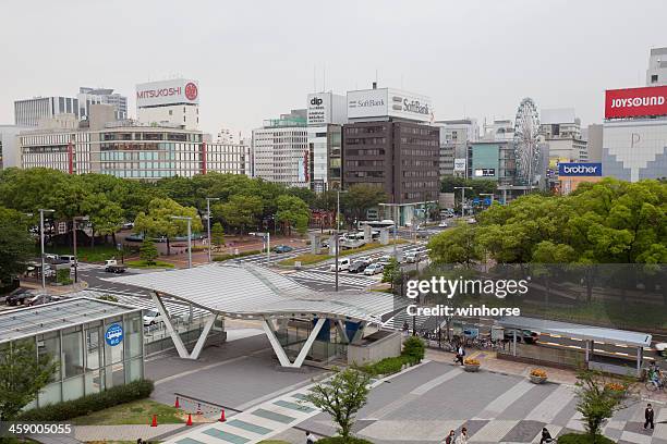 sakae cityscape in nagoya, japan - mitsukoshi stock pictures, royalty-free photos & images