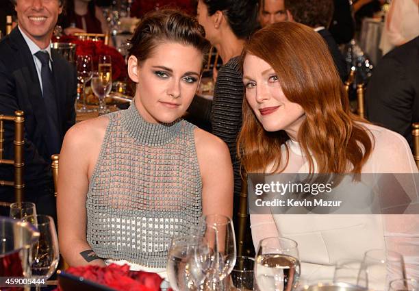 Actors Kristen Stewart and Julianne Moore attend the 18th Annual Hollywood Film Awards at The Palladium on November 14, 2014 in Hollywood, California.