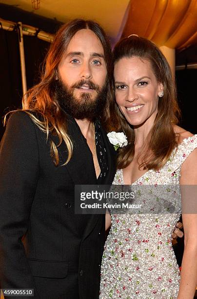 Actors Jared Leto and Hilary Swank attend the 18th Annual Hollywood Film Awards at The Palladium on November 14, 2014 in Hollywood, California.