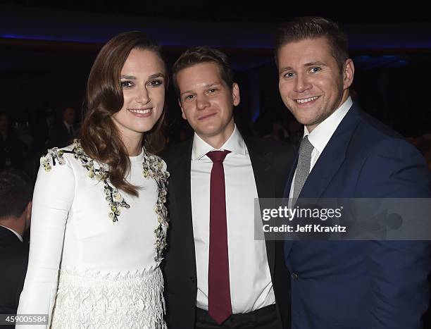 Actors Keira Knightley, Graham Moore and Allen Leech attend the 18th Annual Hollywood Film Awards at The Palladium on November 14, 2014 in Hollywood,...