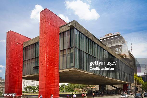 paulista avenue - art museum of sao paulo stock pictures, royalty-free photos & images