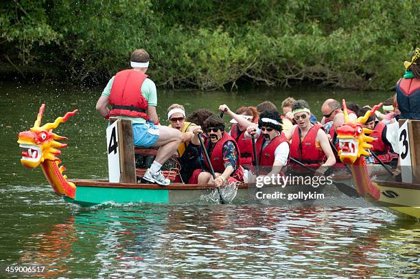 abingdon’s annual dragon boat event - dragon boat stock pictures, royalty-free photos & images