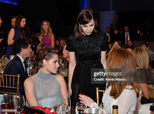 Actresses Kristen Stewart, Felicity Jones and Julianne Moore attend the 18th Annual Hollywood Film Awards at The Palladium on November 14, 2014 in...