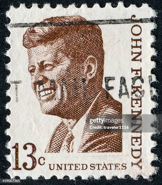 john f. kennedy stamp - john f kennedy us president - fotografias e filmes do acervo