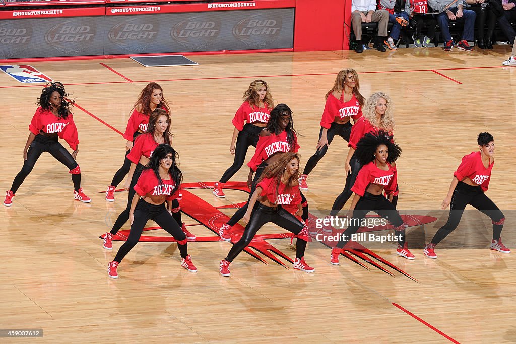 Houston Rockets Dance The Houston Rockets dance team performs during the game against the ...