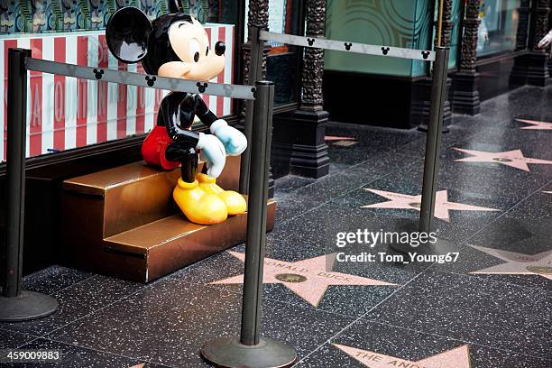 hollywood walk of fame star mickey mouse - mickey mouse donald duck mickey mouse stock pictures, royalty-free photos & images