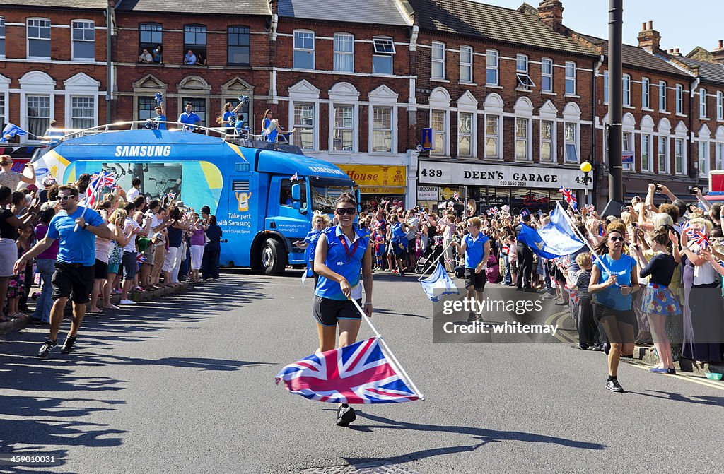 Olympic Torch Relay - Samsung cheer-leaders