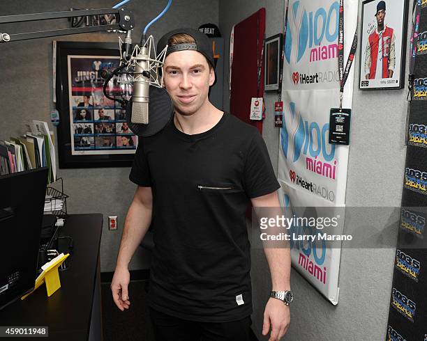 Hardwell visits Radio Station Y 100 on November 14, 2014 in Miami, Florida.