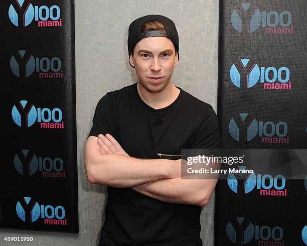 Hardwell visits Radio Station Y 100 on November 14, 2014 in Miami, Florida.