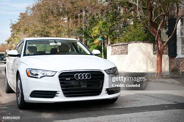 white audi a6 (c 7 series) in charleston, usa - audi stock pictures, royalty-free photos & images