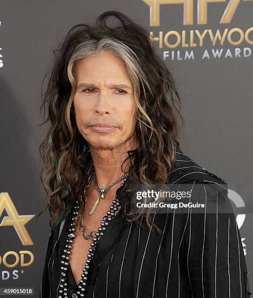 Singer Steven Tyler arrives at the 18th Annual Hollywood Film Awards at The Palladium on November 14, 2014 in Hollywood, California.