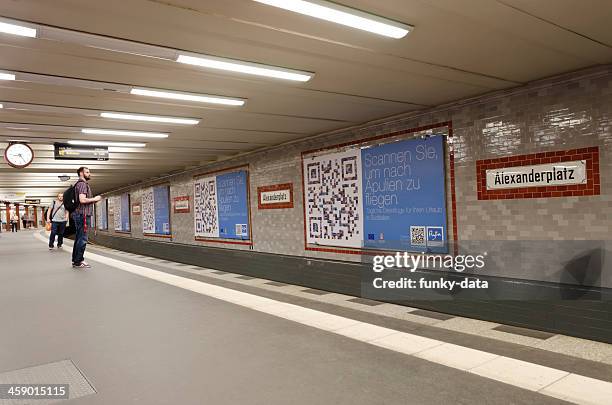 alexanderplatz metro station - berlin billboard stock pictures, royalty-free photos & images