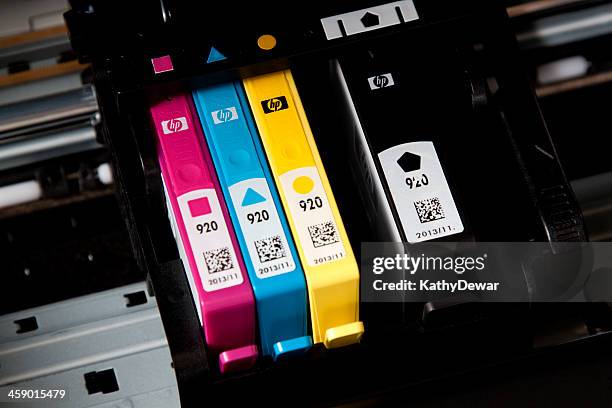 hewlett packard ink cartridges - hewlett packardm stock pictures, royalty-free photos & images