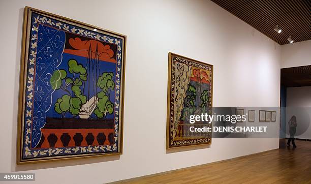 Woman visits the Matisse museum during the "Tisser Matisse" exhibition showcasing tapestries by French artist Henri Matisse in his hometown...
