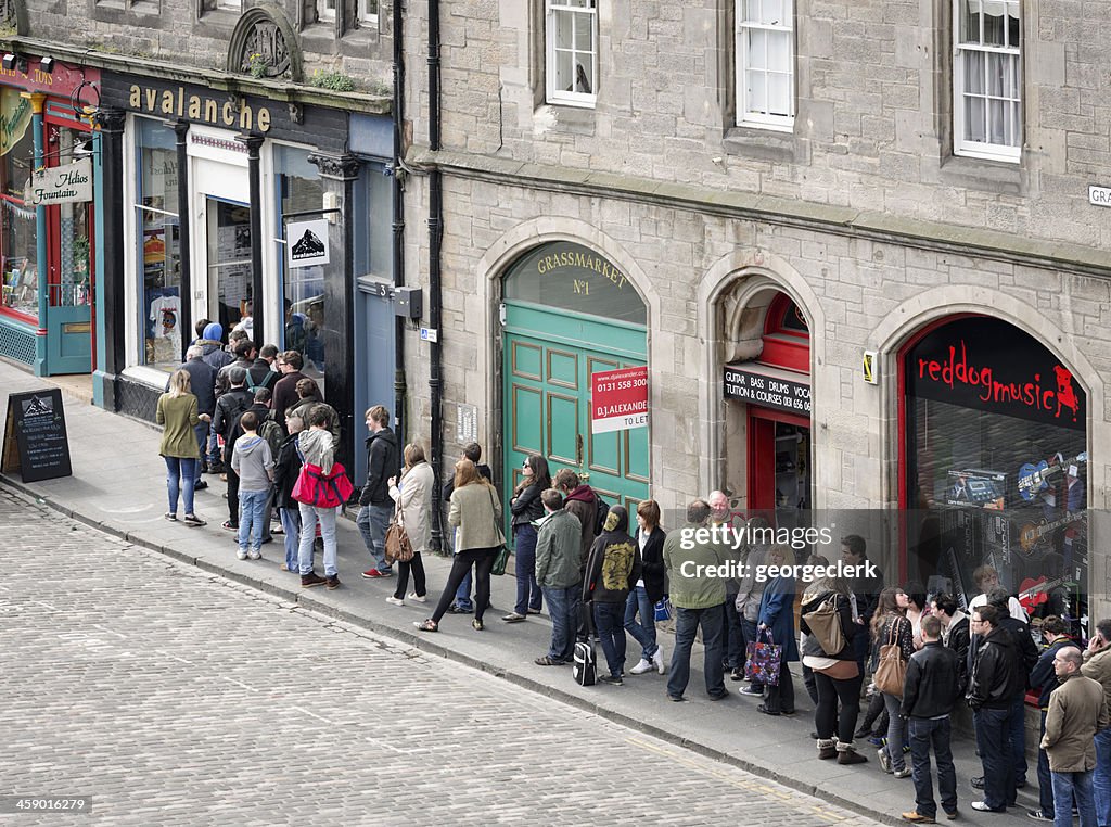 People Queueing Outside Avalanche Records