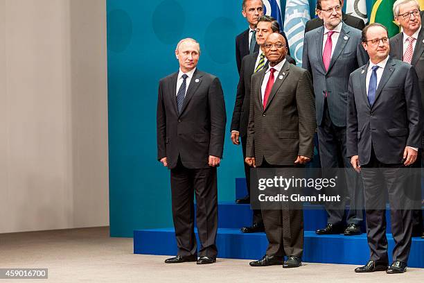 Vladimir Putin, President of the Russian Federation, Jacob Zuma, President of the Republic of South Africa and Francois Hollande, President of the...