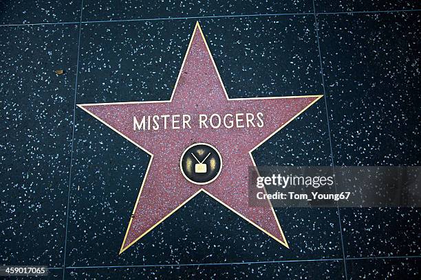 hollywood walk of fame star mister rogers - fred rogers stock pictures, royalty-free photos & images