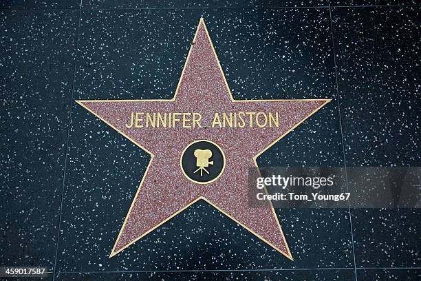 paseo de la fama de hollywood star jennifer aniston - hollywood walk of fame fotografías e imágenes de stock