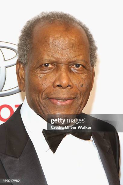 Actor Sidney Poitier arrives at the YWCA Greater Los Angeles presents The Rhapsody Ball at the Beverly Wilshire Four Seasons Hotel on November 14,...