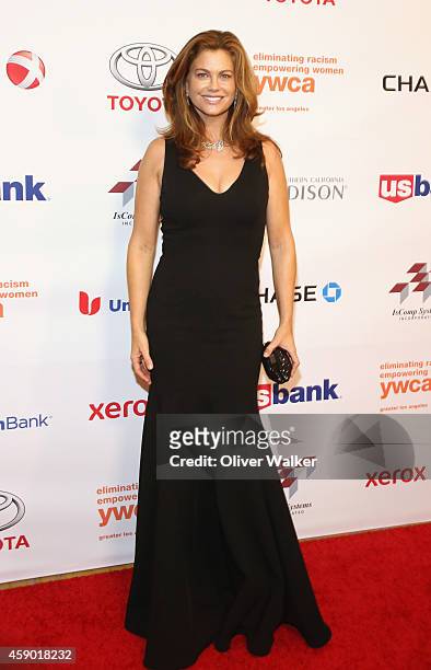 Actress Kathy Ireland arrives at the YWCA Greater Los Angeles Presents The Rhapsody Ball at the Beverly Wilshire Four Seasons Hotel on November 14,...