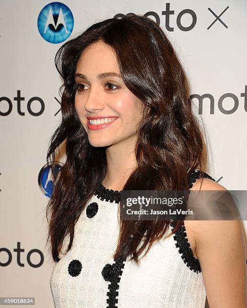 Actress Emmy Rossum attends the Moto X Film Experience at Palihouse on November 13, 2014 in West Hollywood, California.