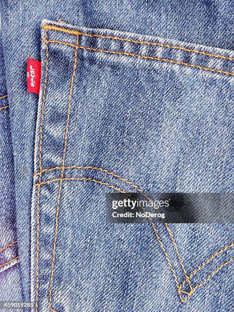 levi's jeans closeup detail - jeans label stock pictures, royalty-free photos & images